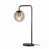 Oriel Lighting-NEWTON LAMP  Contemporary Clear Glass Lamp - Black & Antique Brass